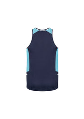 Biz Collection SG702M Renegade Mens Singlet in Navy/Sky/Silver - back view