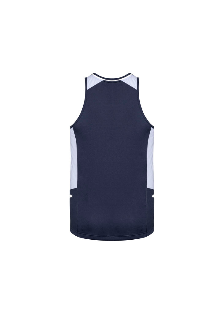Biz Collection SG702M Renegade Mens Singlet in Navy/White/Silver - back view