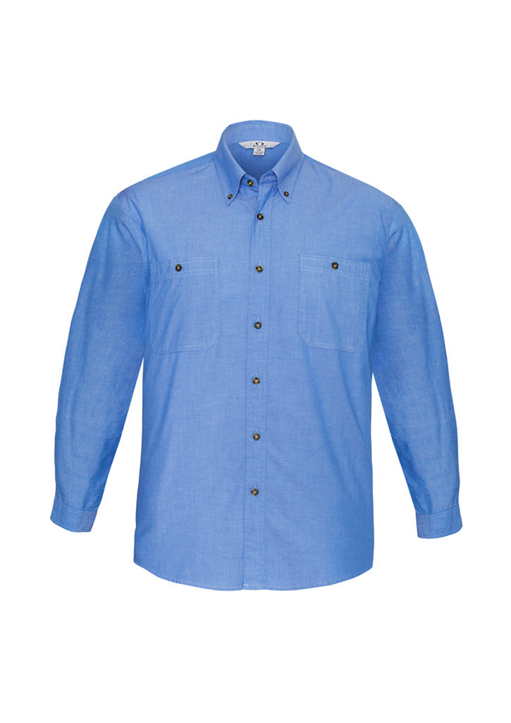 Mens Chambray Long Sleeve Shirt - SH112 - biz-collection-0