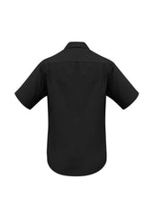 Biz Collection SH3603 Oasis Mens Short Sleeve Shirt in Black - back view