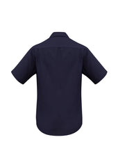 Biz Collection SH3603 Oasis Mens Short Sleeve Shirt in Navy - back view