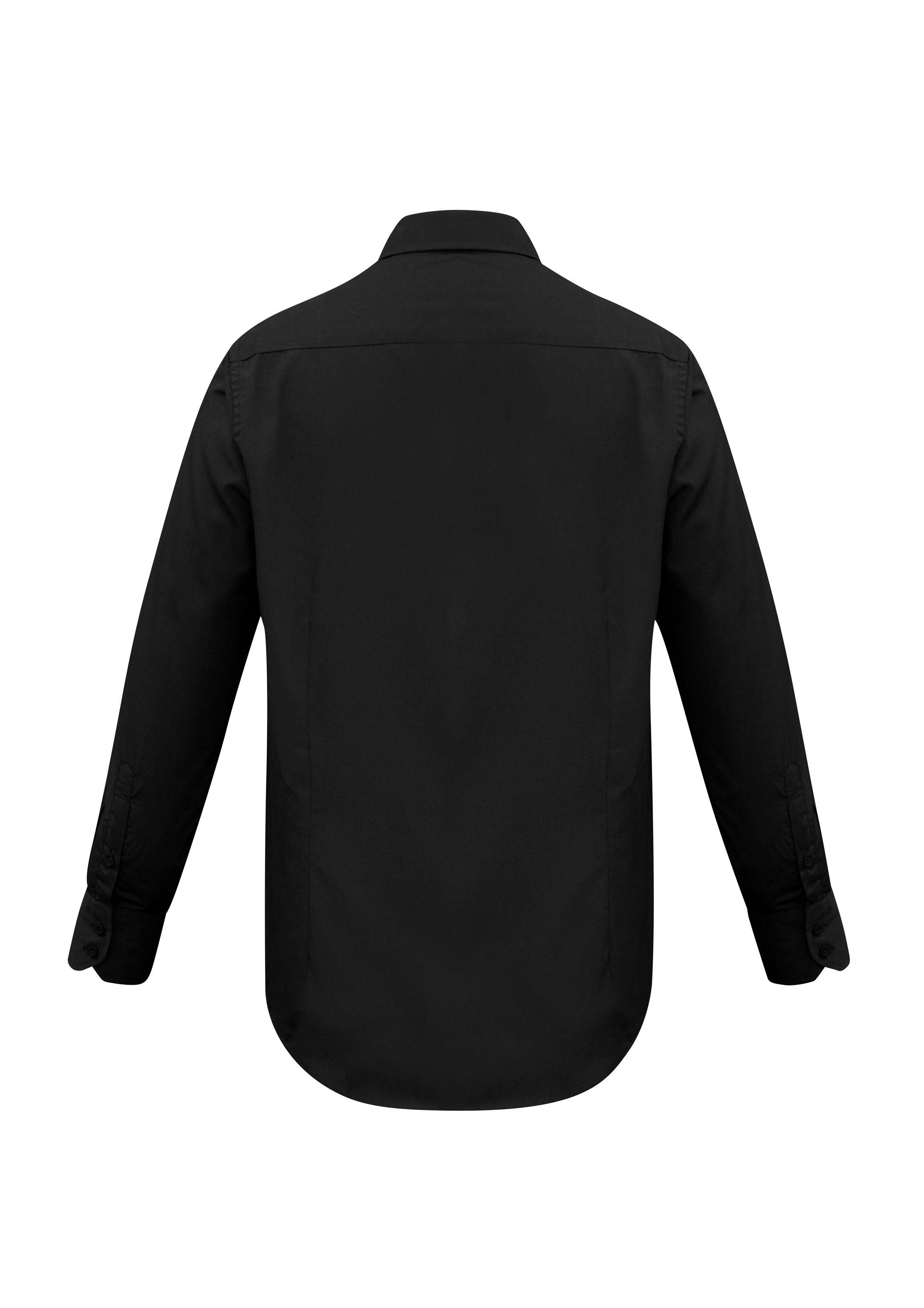 Biz Collection SH714 Metro Mens Long Sleeve Shirt in Black - back view