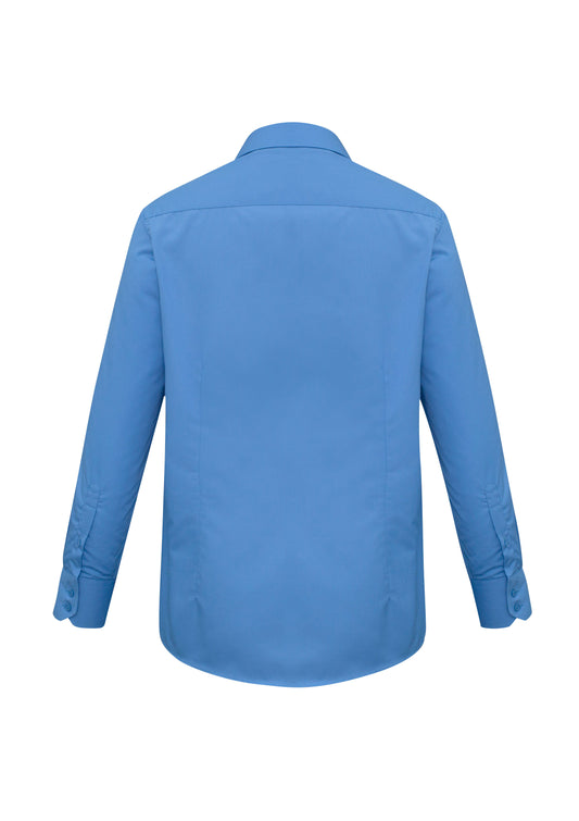 Biz Collection SH714 Metro Mens Long Sleeve Shirt in Mid Blue - back view