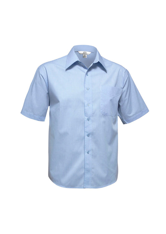 Mens Micro Check Short Sleeve Shirt - SH817 - biz-collection-0