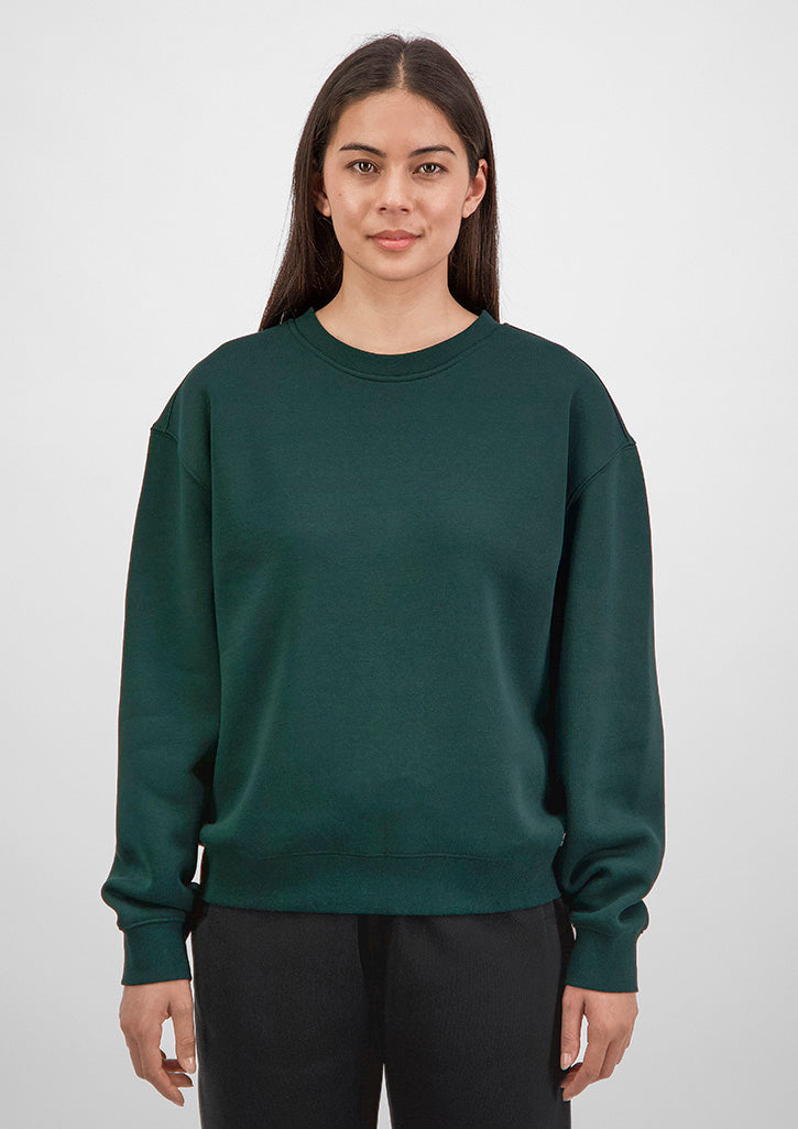 Everyday Womens Crew Sweatshirt - X2007W in Scarab Green - model