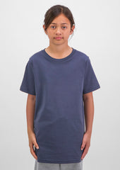 Basis Kids Short Sleeve Tee - X1001K in Steel Blue - model