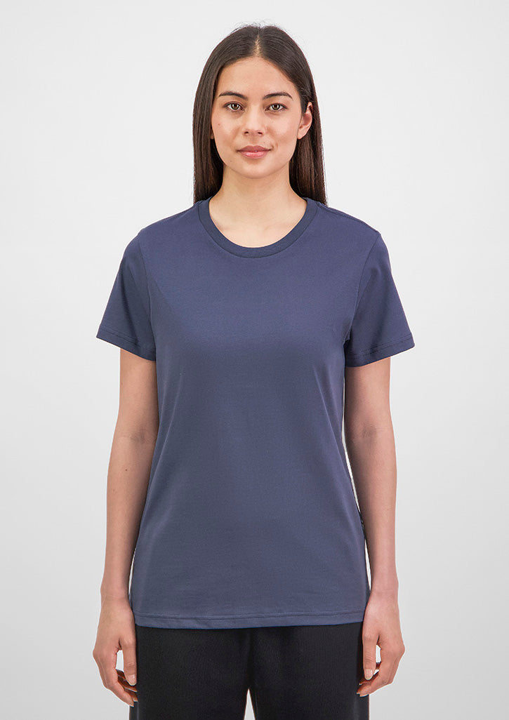 Basis Womens Short Sleeve Tee - X1001W in Steel Blue - model