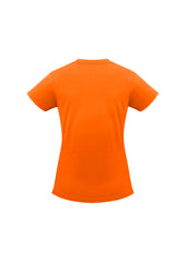 Biz Collection T10022 Ice Womens Short Sleeve Tee in Fluoro Orange - back view