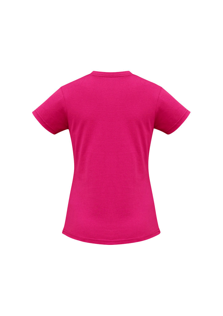 Biz Collection T10022 Ice Womens Short Sleeve Tee in Fuchsia - back view