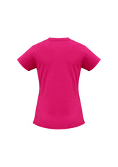 Biz Collection T10022 Ice Womens Short Sleeve Tee in Fuchsia - back view