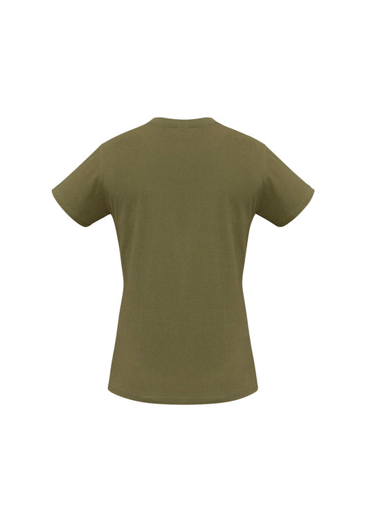 Biz Collection T10022 Ice Womens Short Sleeve Tee in Khaki - back view