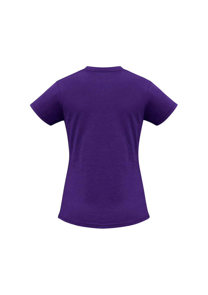 Biz Collection T10022 Ice Womens Short Sleeve Tee in Purple - back view