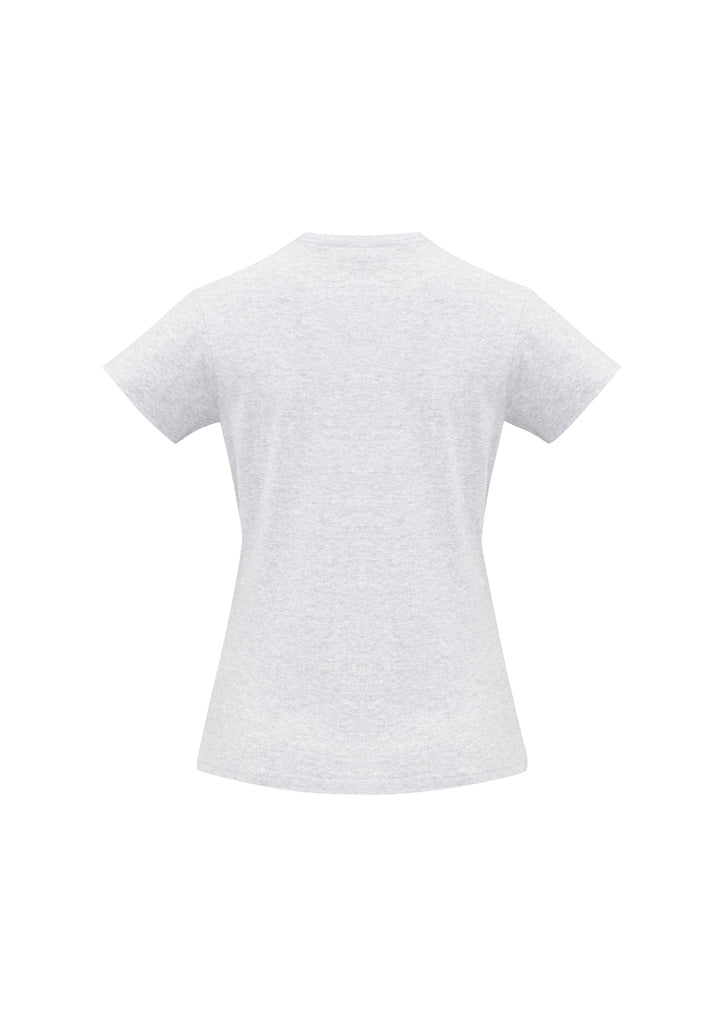 Biz Collection T10022 Ice Womens Short Sleeve Tee in Snow Marle - back view