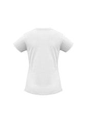 Biz Collection T10022 Ice Womens Short Sleeve Tee in White - back view