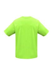 Biz Collection T10032 Ice Kids Short Sleeve Tee in Fluoro Yellow/Lime - back view