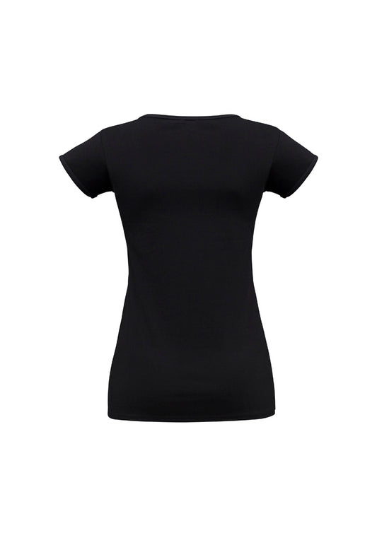 Biz Collection T403L Viva Womens Short Sleeve Tee in Black - back view