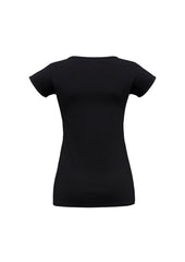 Biz Collection T403L Viva Womens Short Sleeve Tee in Black - back view
