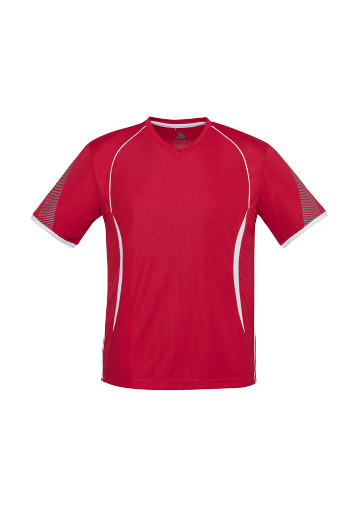 Biz Collection T406MS Razor Mens Short Sleeve Tee in Red/White