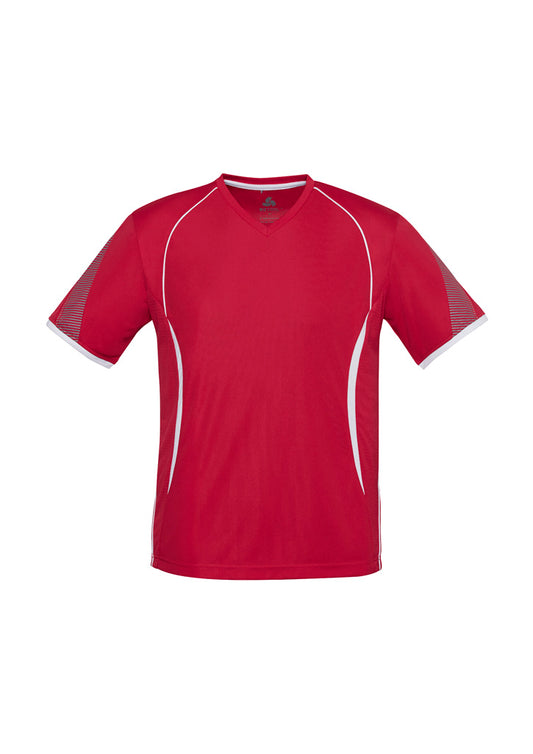 Biz Collection T406MS Razor Mens Short Sleeve Tee in Red/White