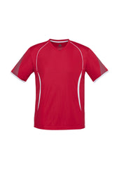 Biz Collection T406MS Razor Mens Short Sleeve Tee in Red/White