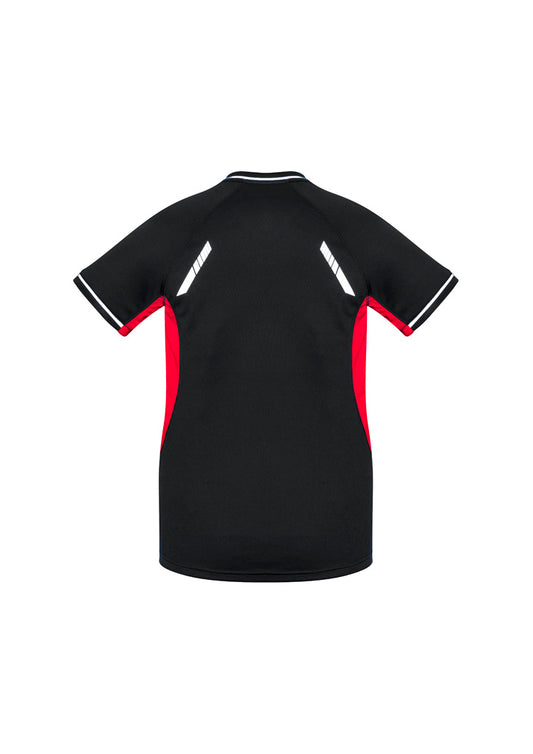 Biz Collection T701LS Renegade Womens Short Sleeve Tee in Black/Red/Silver - back view