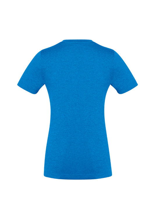 Biz Collection T800LS Aero Womens Short Sleeve Tee in Cyan - back view