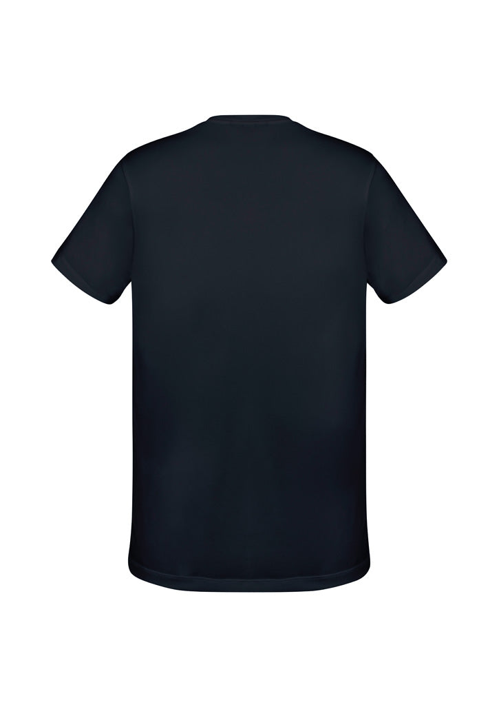 Biz Collection T800MS Aero Mens Short Sleeve Tee in Solid Black - back view