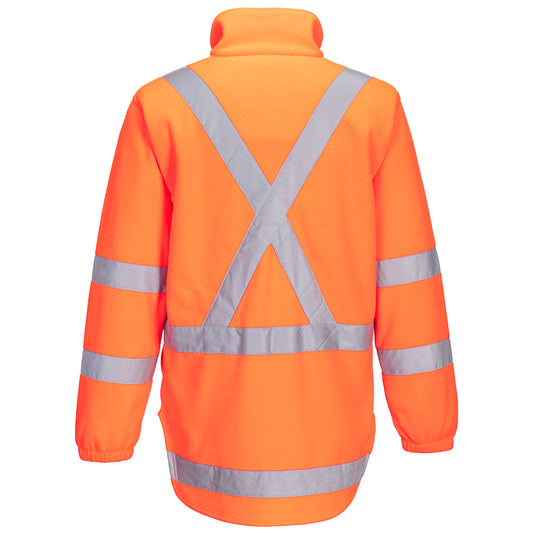 Portwest TM601 TTMC-W17 Hi-Vis X Back 1/4 Zip Polar Fleece in Orange - back view
