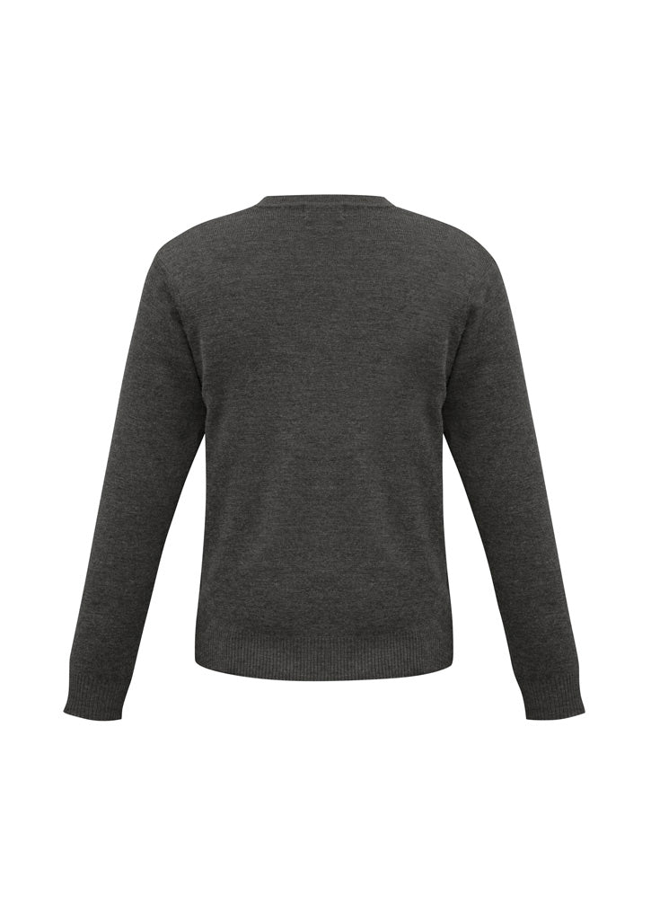 Biz Collection WP6008 Woolmix Mens Knit Pullover in Charcoal - back view