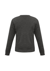 Biz Collection WP6008 Woolmix Mens Knit Pullover in Charcoal - back view