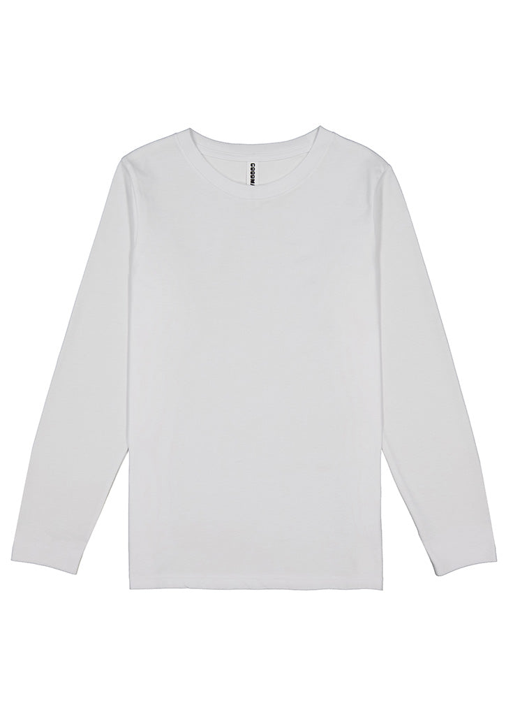 Basis Kids Long Sleeve Tee - X1002K in White
