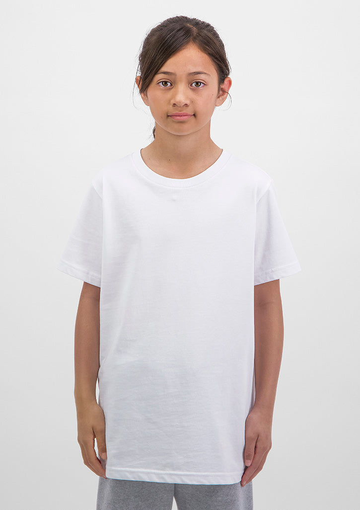 Basis Kids Short Sleeve Tee - X1001K in White - model
