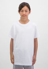Basis Kids Short Sleeve Tee - X1001K in White - model