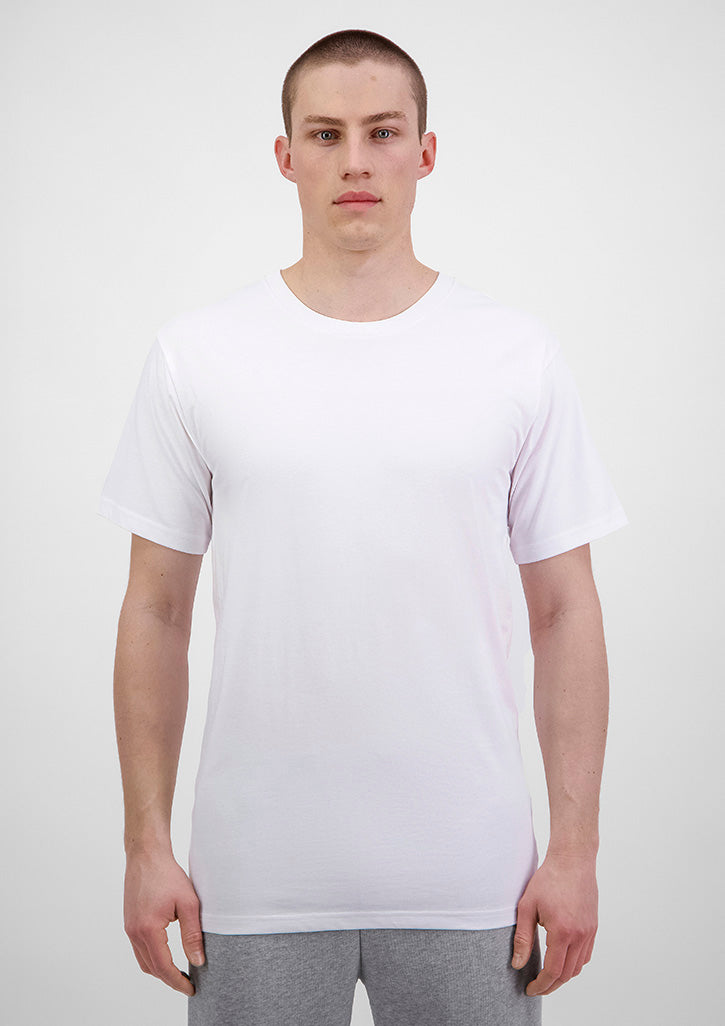Basis Mens Short Sleeve Tee - X1001M in White - model