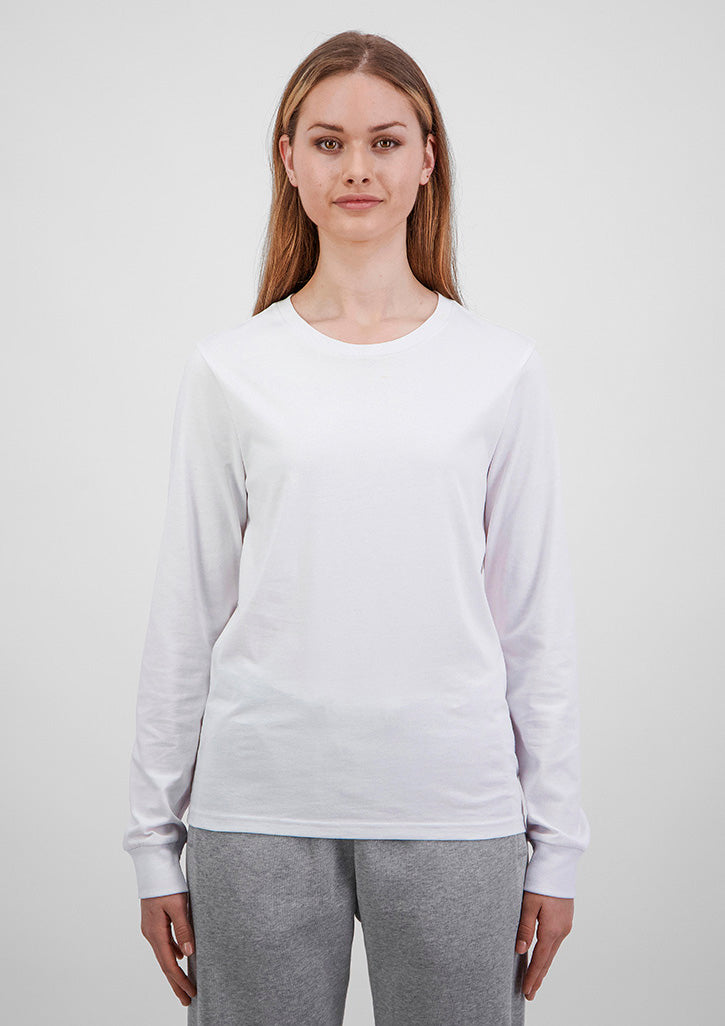 Basis Womens Long Sleeve Tee - X1002W in White - model