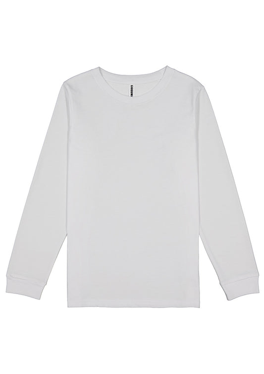 Basis Youth Long Sleeve Tee - X1002Y in White