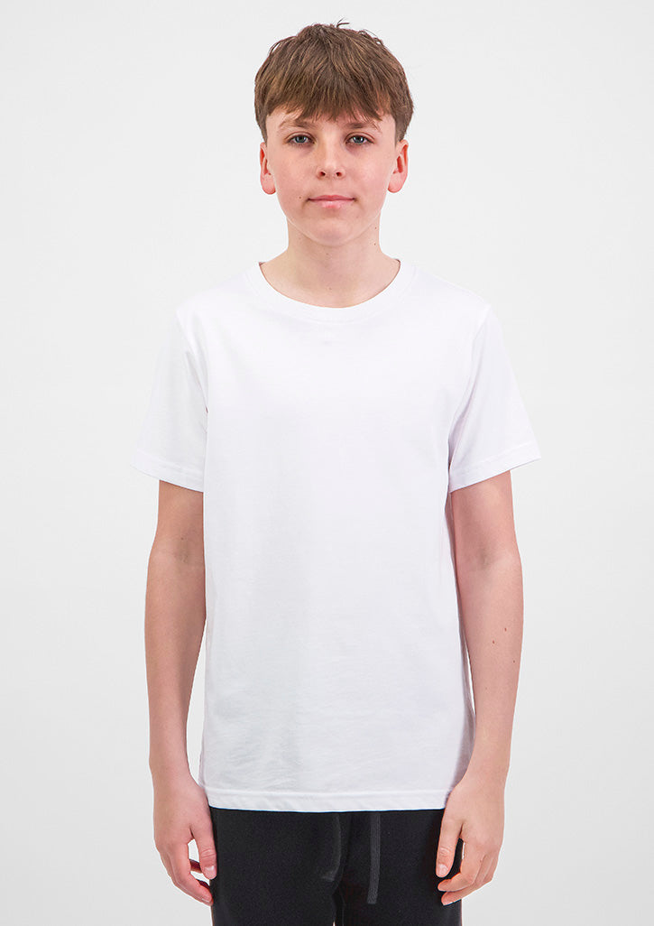 Basis Youth Short Sleeve Tee - X1001Y in White - model