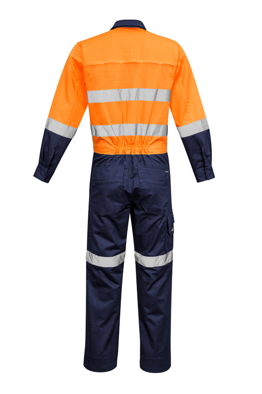 Syzmik ZC804 Mens Rugged Cooling Taped Overall in Orange/Navy - back view