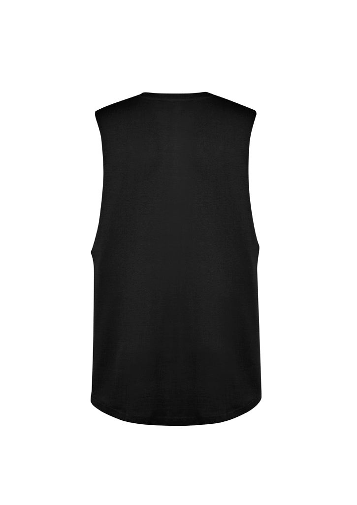 Syzmik ZH137 Mens Streetworx Sleeveless Tee in Black - back view