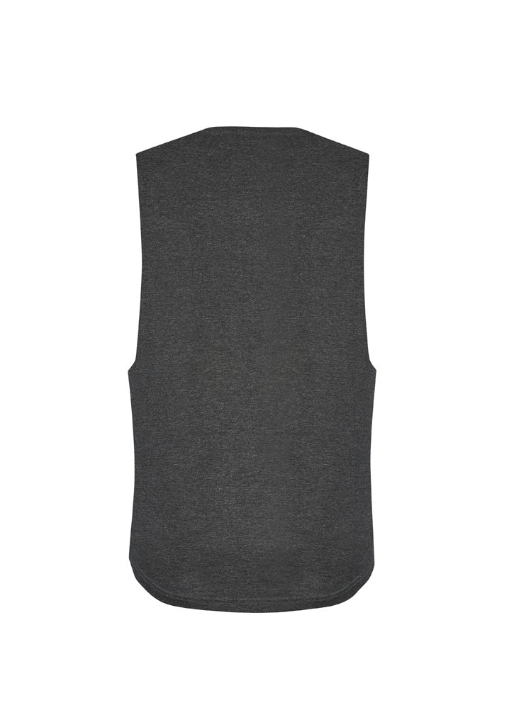 Syzmik ZH137 Mens Streetworx Sleeveless Tee in Charcoal Marle - back view