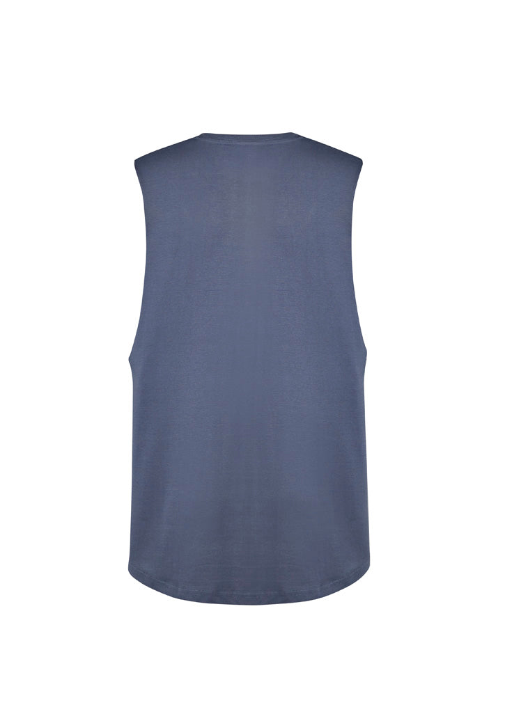 Syzmik ZH137 Mens Streetworx Sleeveless Tee in Petrol Blue - back view