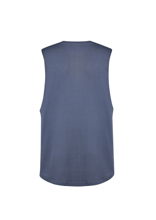 Syzmik ZH137 Mens Streetworx Sleeveless Tee in Petrol Blue - back view