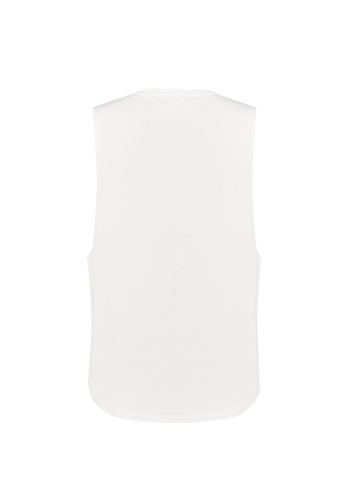 Syzmik ZH137 Mens Streetworx Sleeveless Tee in White - back view