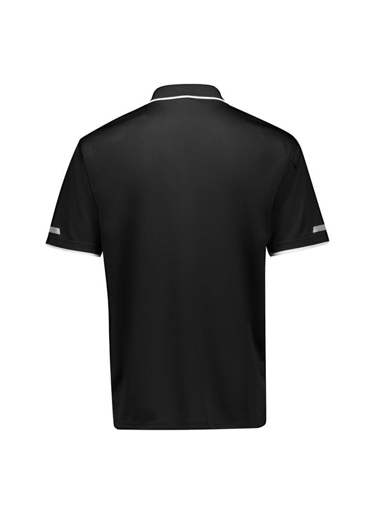 Syzmik ZH145 Mens Striker Short Sleeve Polo in Black/White - back view