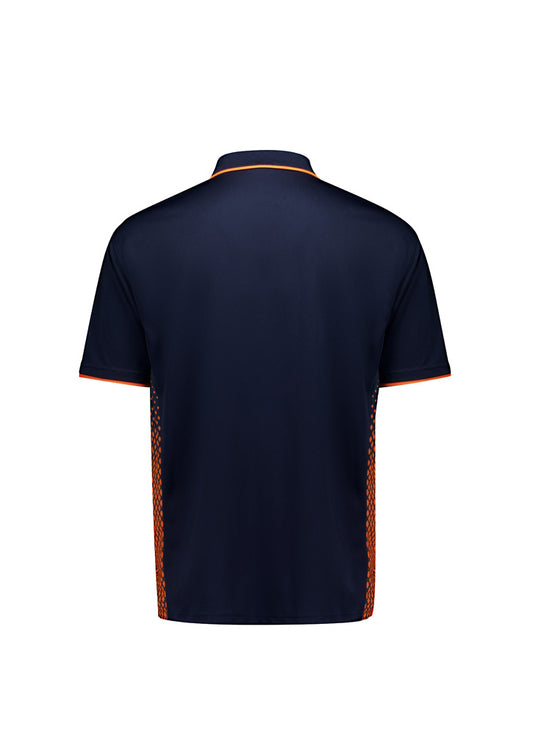 Syzmik ZH165 Mens Spark Short Sleeve Polo in Navy/Orange - back view