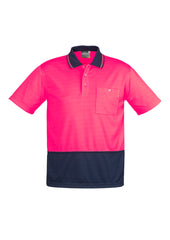 Syzmik ZH231 Unisex Hi Vis Basic Short Sleeve Polo in Pink/Navy