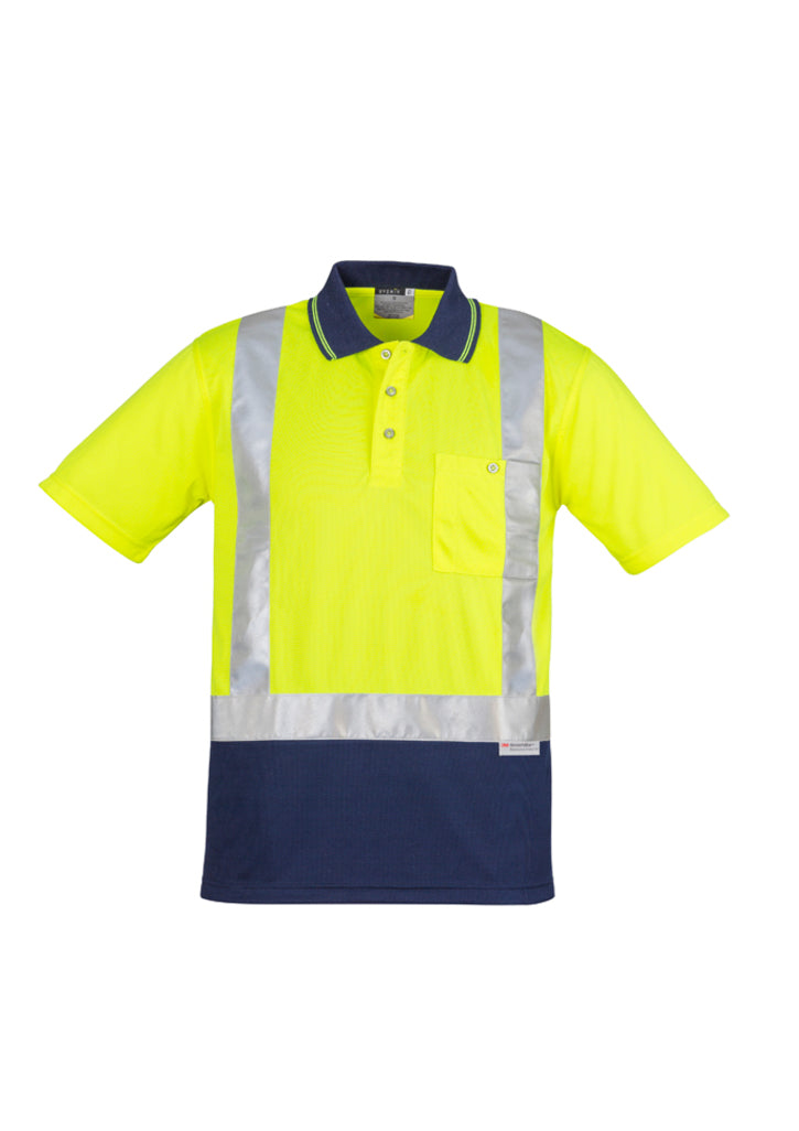 Mens Hi Vis Spliced Short Sleeve Polo - Shoulder Taped - ZH233 - syzmik-0