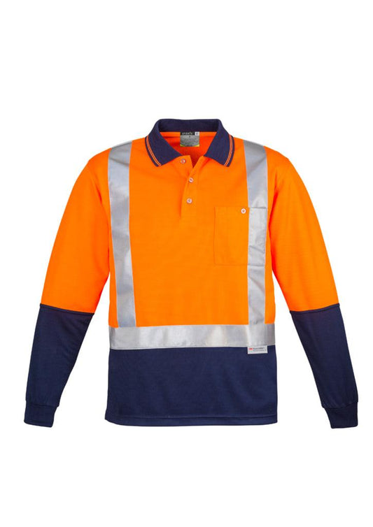 Mens Hi Vis Spliced Long Sleeve Polo - Shoulder Taped - ZH234 - syzmik-0