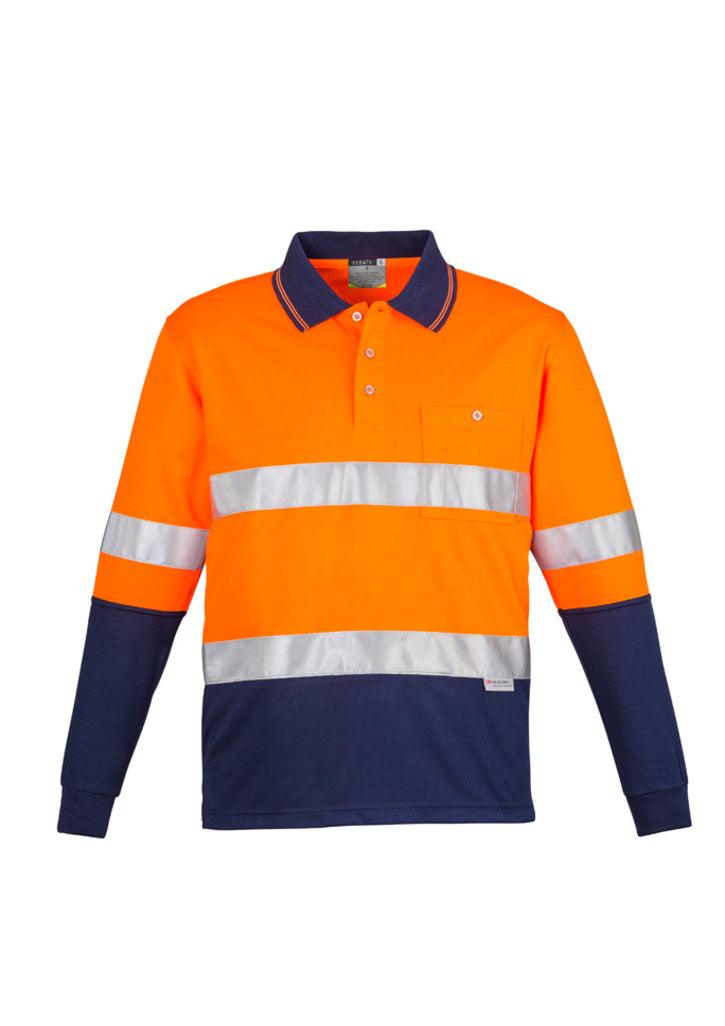 Mens Hi Vis Spliced Long Sleeve Polo - Hoop Taped - ZH235 - syzmik-1