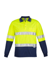 Mens Hi Vis Spliced Long Sleeve Polo - Hoop Taped - ZH235 - syzmik-0